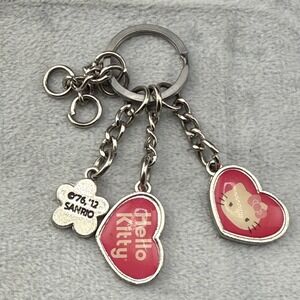 Vintage Hello Kitty Keychain Sanrio Silver Tone